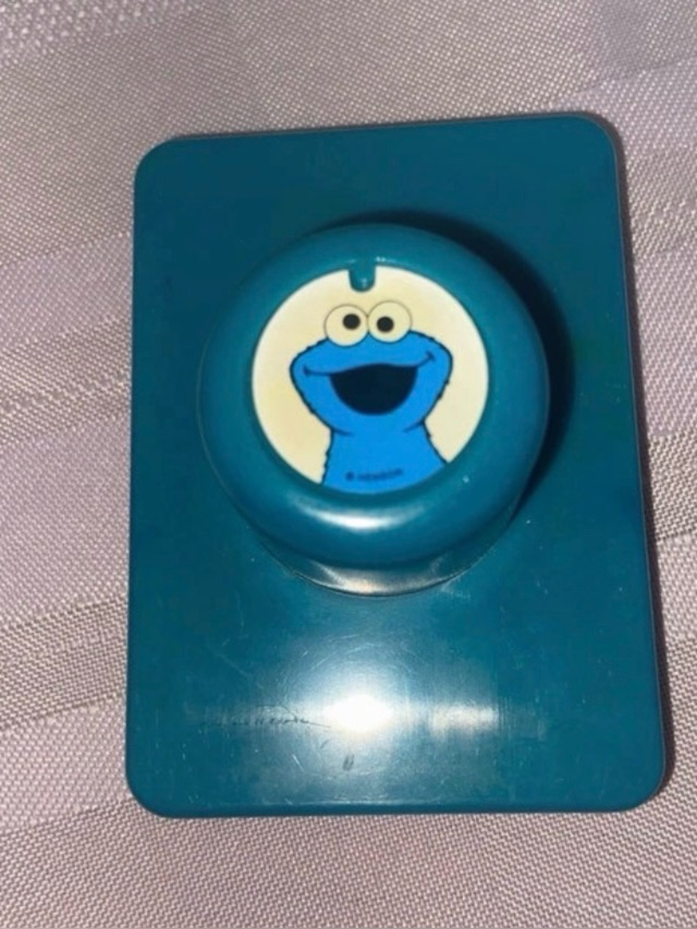 🎃 Sesame Street Cookie Monster Teal Blue Stamp Toy